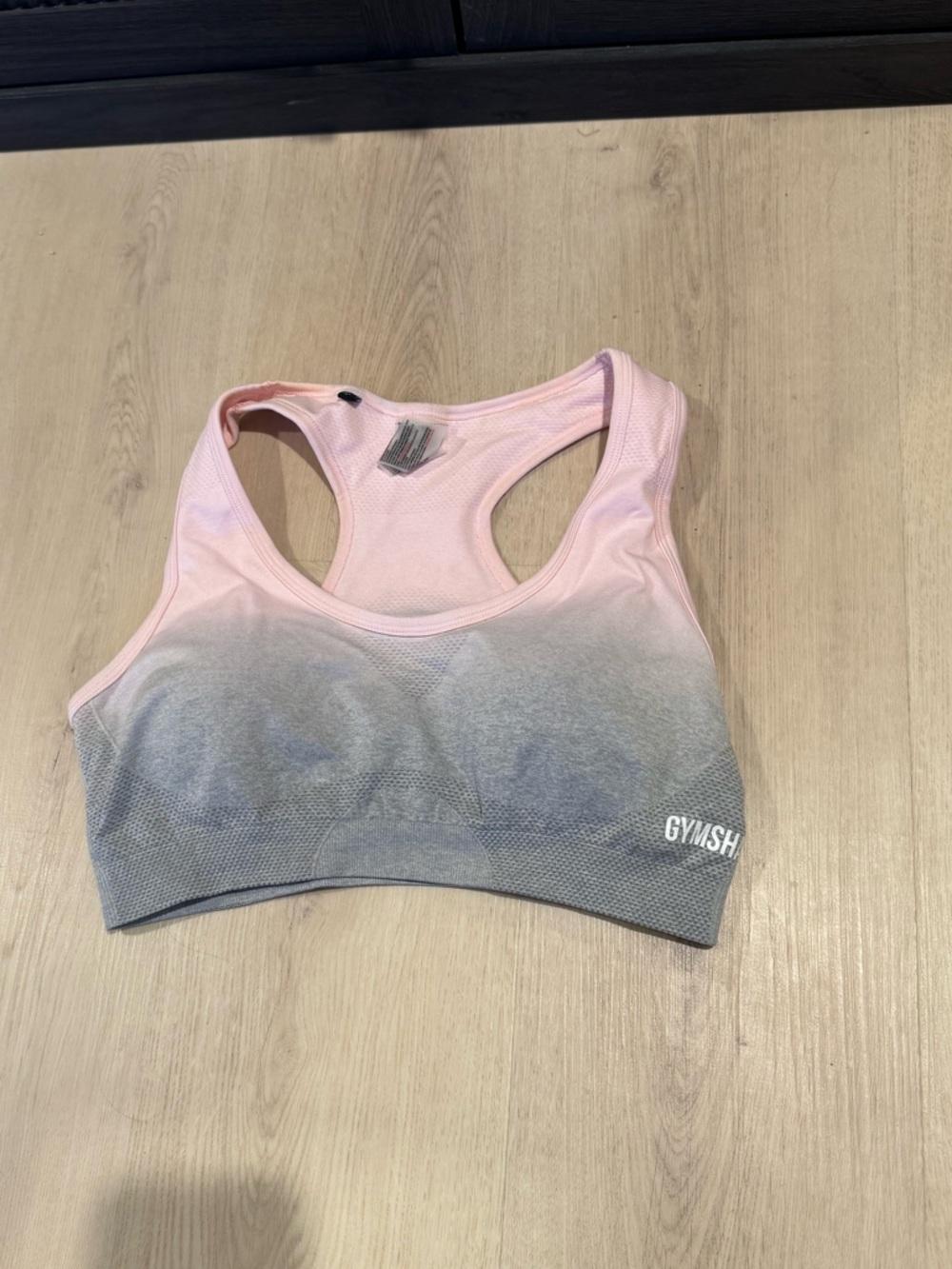Gymshark Pink to Gray Ombre Seamless Sports Bra
